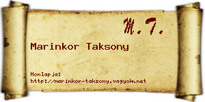 Marinkor Taksony névjegykártya